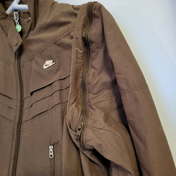 Nike Women Motorcycle Brown Full Zip Two-Way Jacket Vest Top - Picture 9 of 16